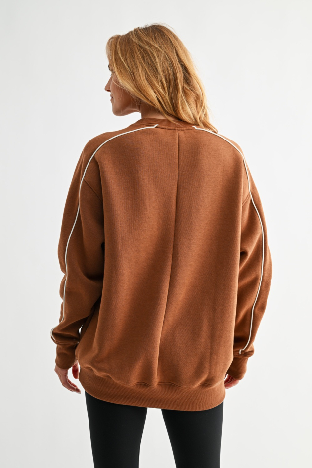 Side Stripe Fleece Crewneck(KT5694)