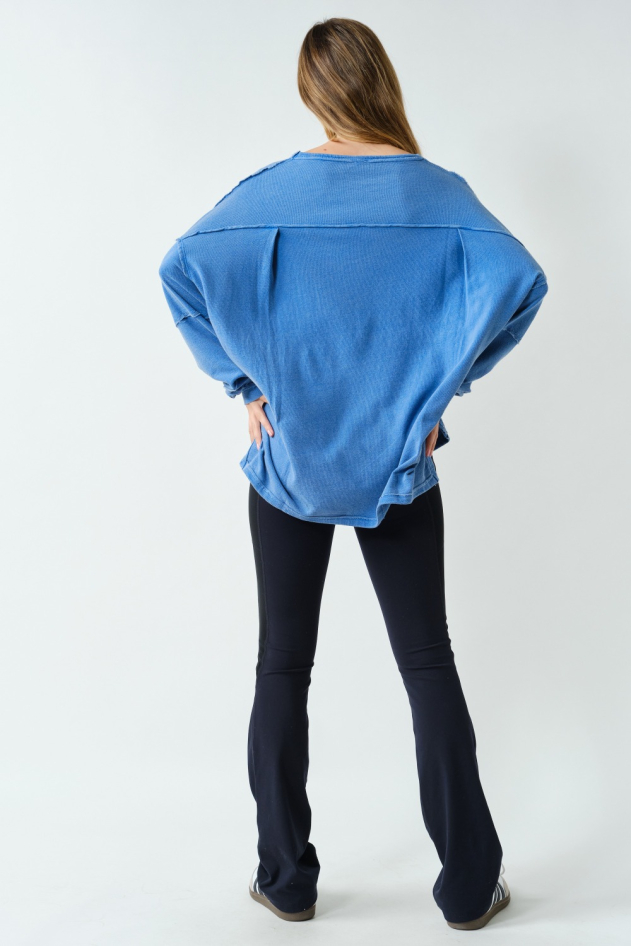 Classic Cotton Oversized Long Sleeve Top(KT5700)