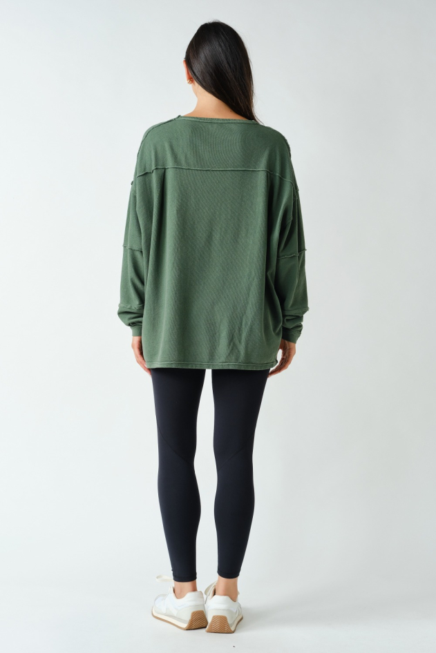 Classic Cotton Oversized Long Sleeve Top(KT5700)