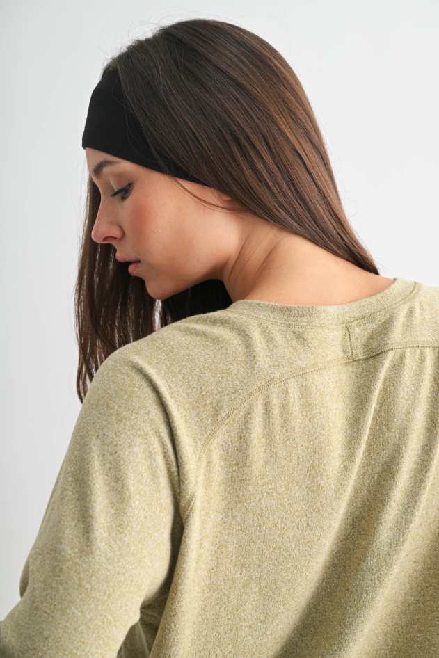 Brushed Hacci Lounge Long Sleeve Henley(KT5713)