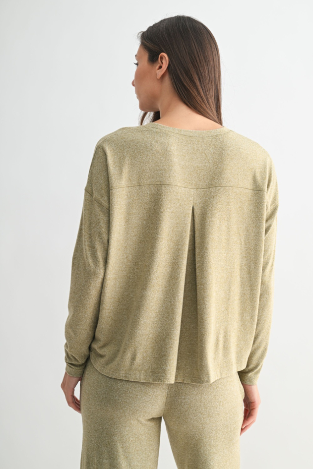 Brushed Hacci Lounge Back Pleat Long Sleeve(KT5714)