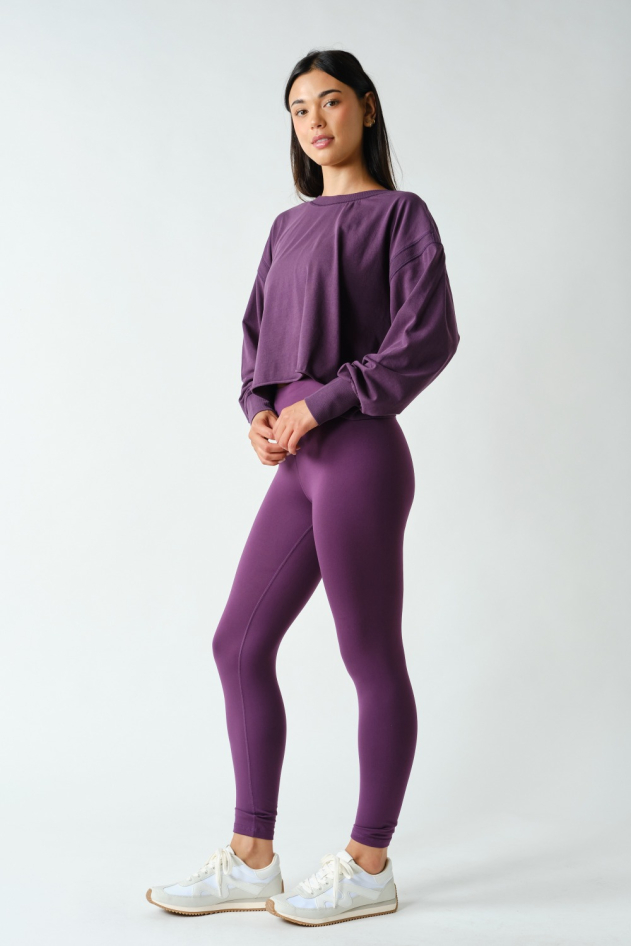 Crescent Pima Cotton Open Back Long Sleeve Tee(KT5734)