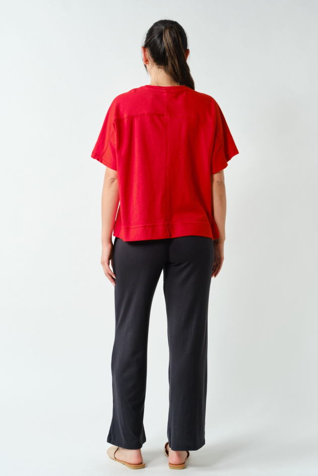 Offset Raw Edge Pocket Tee(KT5825)