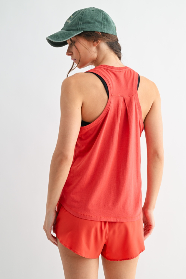 Pima Cotton Relaxed Racer Tank Top(KT5835)