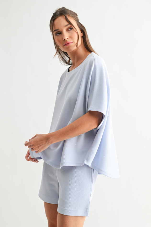 Luxe Sand Wash Rib Dolman Top(KT5857)