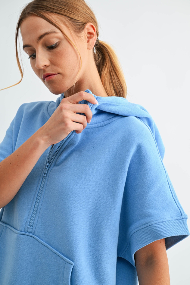 Malibu Summit Short Sleeve Half-Zip Hoodie(KT5890)