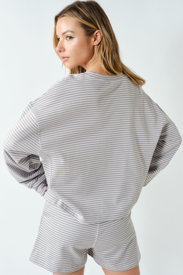 Boardwalk Stripe Crewneck Pullover(KT5914)