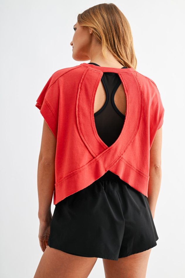 Flow Open-Back Pima Cotton Tee(KT5940)