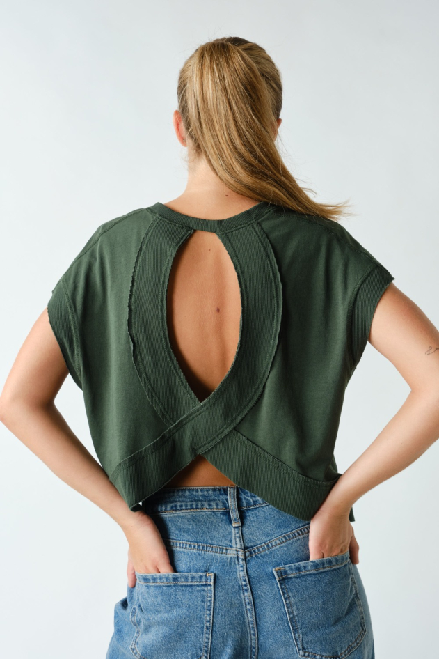 Flow Open-Back Pima Cotton Tee(KT5940)