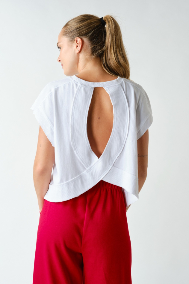 Flow Open-Back Pima Cotton Tee(KT5940)