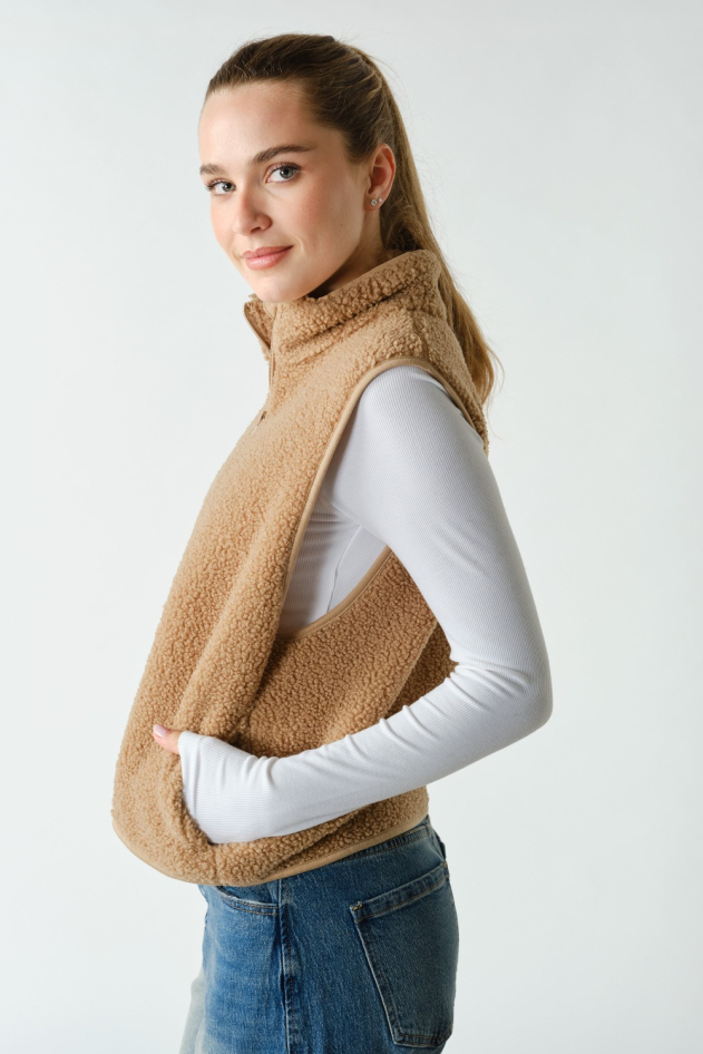 Sherpa Half-Zip Pullover Vest(KT5966)