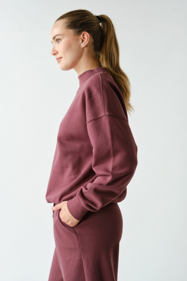 Cotton Fleece Mock Neck Pullover(KT6089)