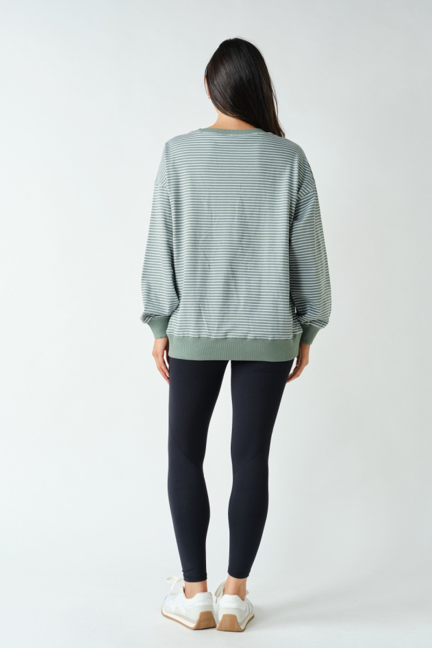 Coastal Striped Crewneck Sweatshirt(KT6112)