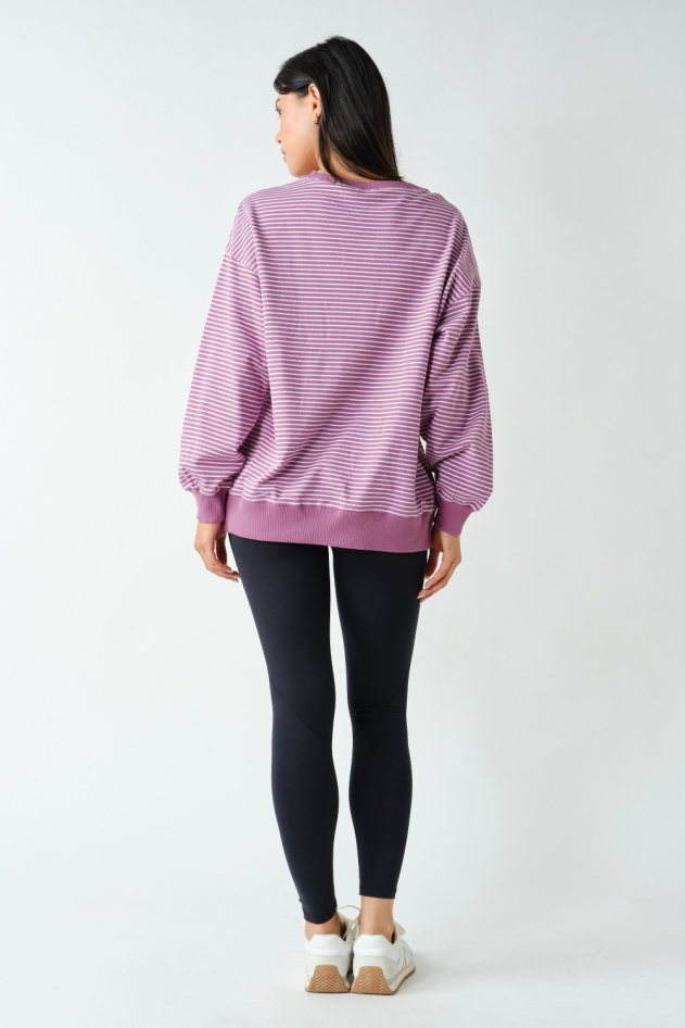 Coastal Striped Crewneck Sweatshirt(KT6112)