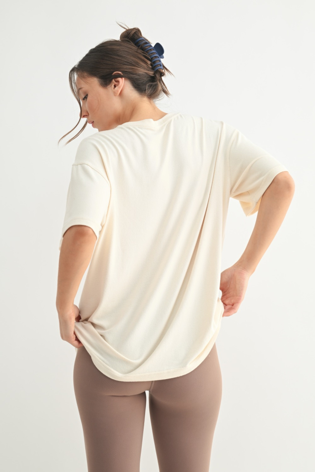 Brushed Hacci Oversized Boyfriend Tee (KTR12262)
